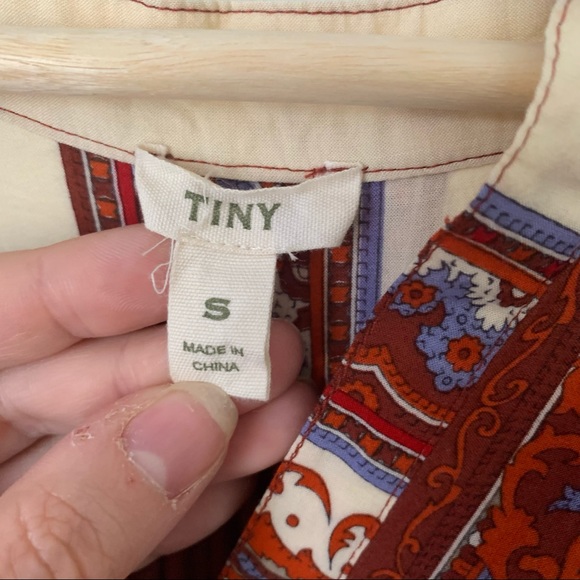 Anthro Tiny | Red Paisley Long Sleeve Blouse - Picture 5 of 9